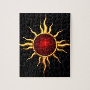 New Age Astral Star: Ruby Sun Jigsaw Puzzle
