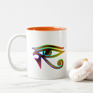 New Age Egyptian Spiritual  Eye of Horus Two-Tone Coffee Mug