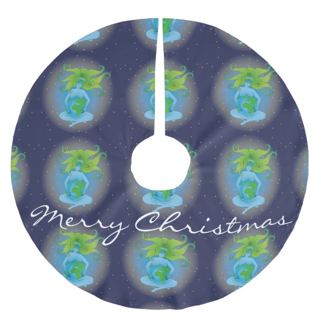 New Age Gaia Goddess Thunder_Cove  Brushed Polyester Tree Skirt (Front)