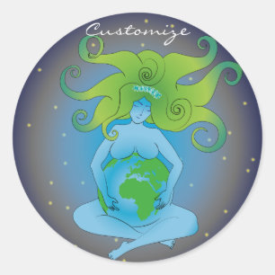 New Age Gaia Goddess Thunder_Cove Classic Round Sticker