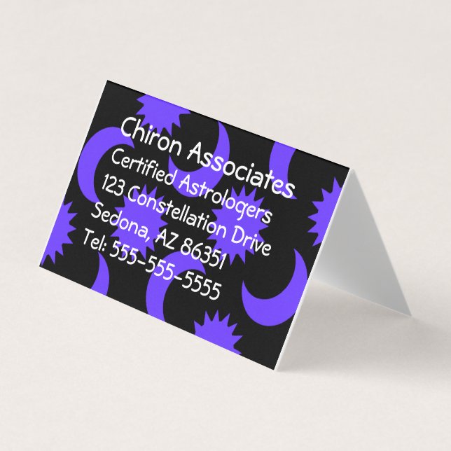 New Age Professions Purple Sun & Moon Black  Business Card (Front)