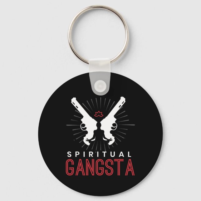 New Age Sritual Srituality Yoga Gangster Enlighten Keychain (Front)