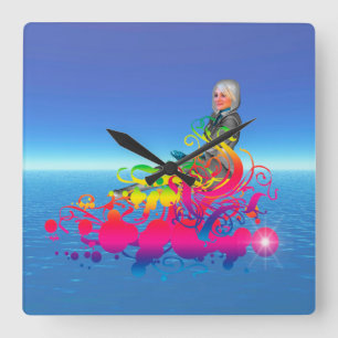 New Age Travel Square Wall Clock