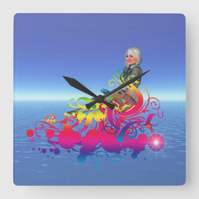 New Age Travel Square Wall Clock (Front)