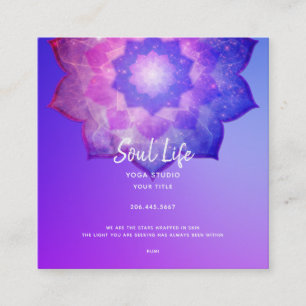 New Age   Violet Lotus Meditation Mandala Square Business Card