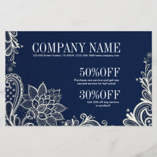 New Age Yoga navy blue henna bohemian lace Flyer