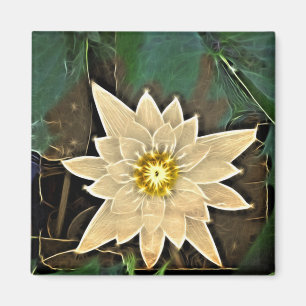 New Age Zen Buddhism Yoga Namaste White Lotus Magnet