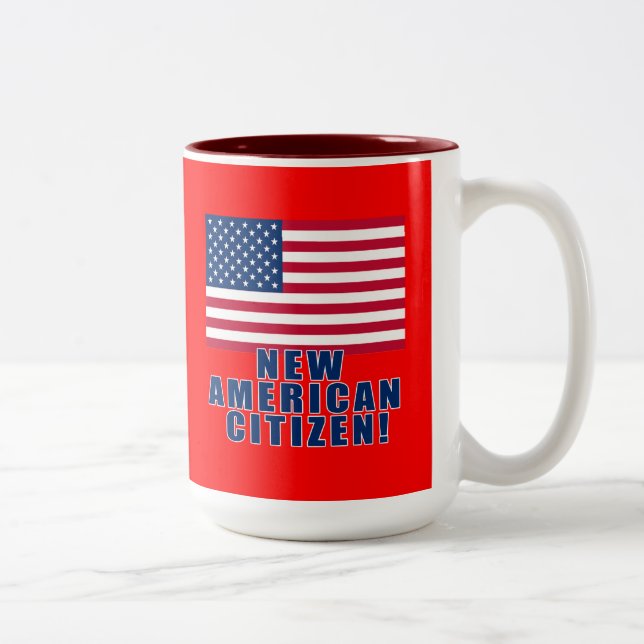 New American Citizen Gifts and Tshirts Two-Tone Coffee Mug (Right)