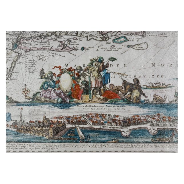 NEW AMSTERDAM, 1673 CUTTING BOARD (Front)