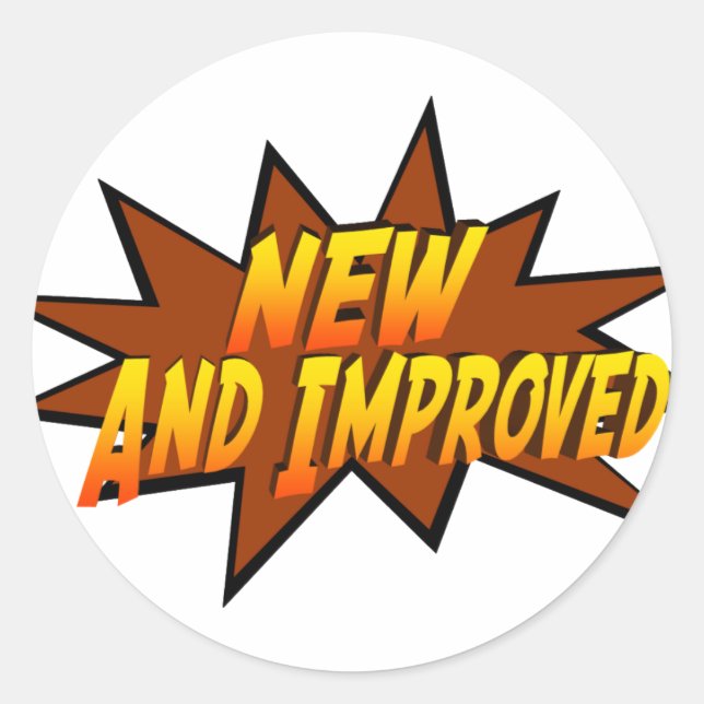 New And Improved Classic Round Sticker (Front)