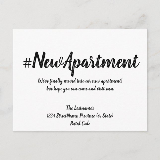 New Apartment Change of Address Postcard (Front)