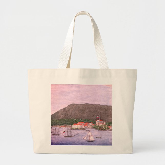 New Archangel, Russia (Sitka) Painting Large Tote Bag (Front)