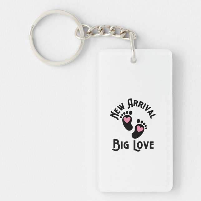 New arrival, big love.w keychain (Front)