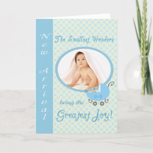 New Arrival, Blue - Photo card template