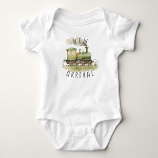"New Arrival" Train Baby Bodysuit