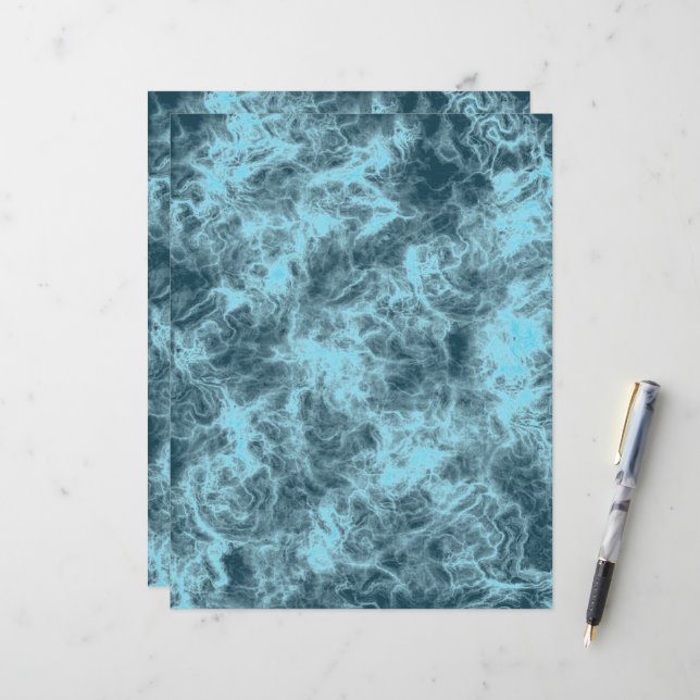 New Art  Blued Marble Scrapbooking Paper (Front/Back In Situ)