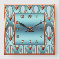 New Art Deco Blue and Copper