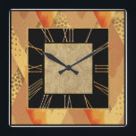 New Art Deco Style Square Wall Clock<br><div class="desc">I have created yet another Art Deco Style wall clock. I used a vintage Art Deco Print for the backing and created the Roman Numeral centre in Black and gold. This really is a lovely wall clock in the Art Deco style. Bespoke and unusual. See the side menu.</div>