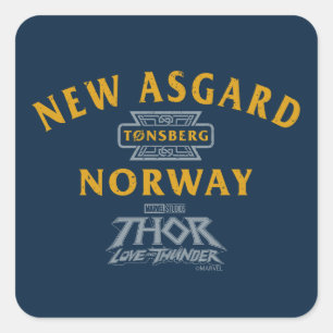 New Asgard Norway Souvenir Graphic Square Sticker