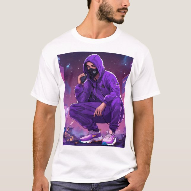 new attitude boy printed white t-shirt  (Front)