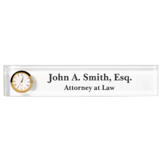New Attorney Gift Desk Nameplate With Clock