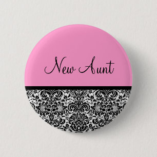 New Aunt 2 Inch Round Button