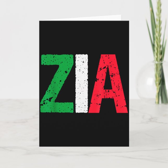 New Aunt Italian Zia Italian American Aunt Gift  Card (Front)