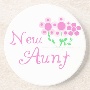 New Aunt Pink Flowers T-shirts and Gifts Coaster