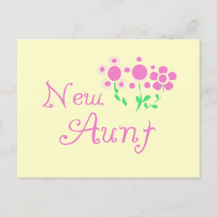 New Aunt Pink Flowers Tshirts and Gifts Postcard