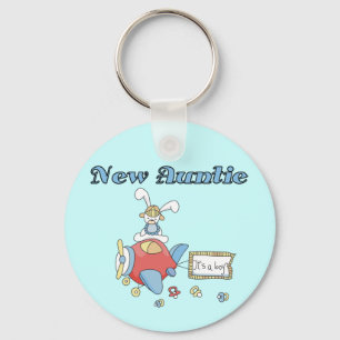 New Auntie - Airplane Tshirts and Gifts Keychain