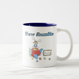 New Auntie - Airplane Tshirts and Gifts Two-Tone Coffee Mug