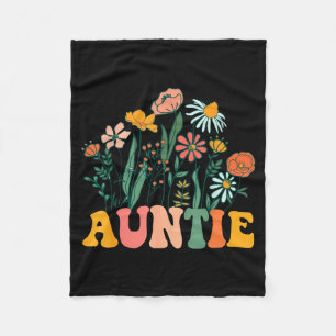 New Auntie Wildflower First Birthday &amp; Baby Sh Fleece Blanket