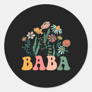 New Baba Wildflower First Birthday &amp; Baby Show Classic Round Sticker