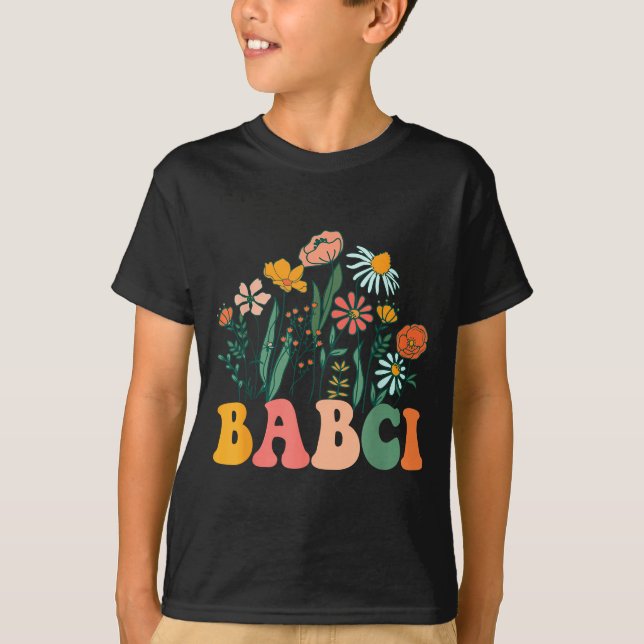 New Babci Wildflower First Birthday &amp; Baby Sho T-Shirt (Front)