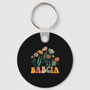 New Babcia Wildflower First Birthday &amp; Baby Sh Keychain