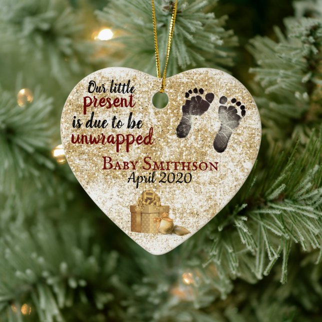 New Baby Announcement Ceramic Ornament (Tree)