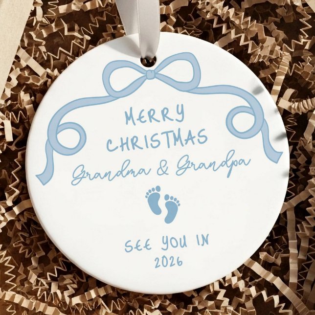 New Baby Announcement Christmas  Ceramic Ornament (Creator Uploaded)