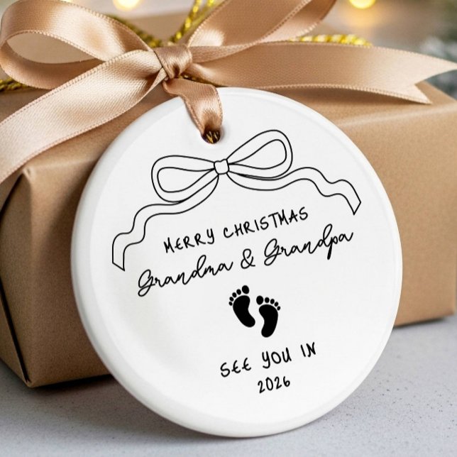 New Baby Announcement Christmas  Ceramic Ornament (Creator Uploaded)