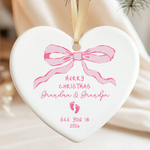 New Baby Announcement Christmas  Ceramic Ornament