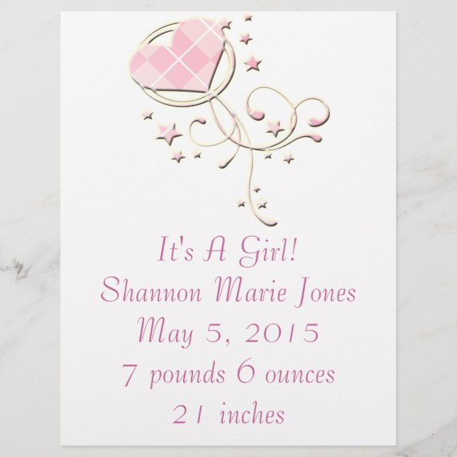New Baby Announcement Flyer (Front)
