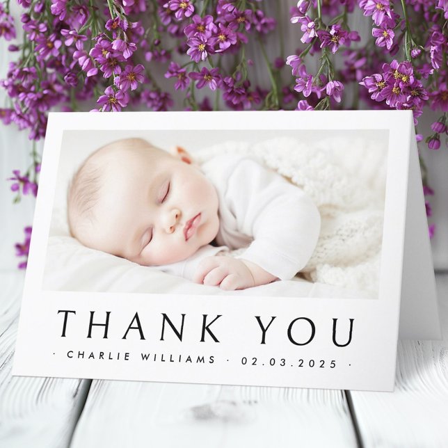 New baby announcement photo thank you card (New baby announcement photo thank you card)