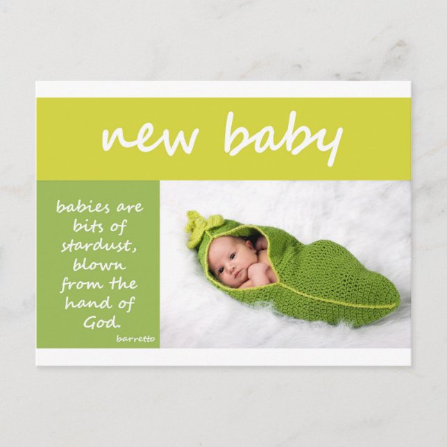 New Baby Announcement Postcard (Front)