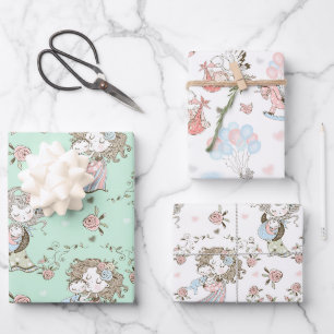 New Baby Baby Shower Mom and Baby Wrapping Paper Sheet