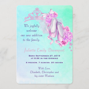New Baby Birth Announcement Ballet Theme