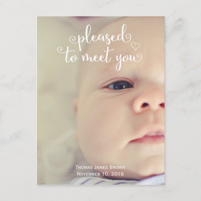 new baby birth announcement invitation postcard (Front)