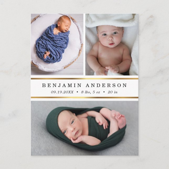 New Baby Birth Announcement Thank You Photo (Front)