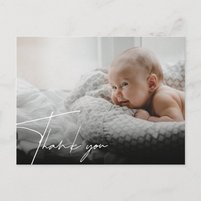 New Baby Birth Announcement Thank You Postcard (Front)