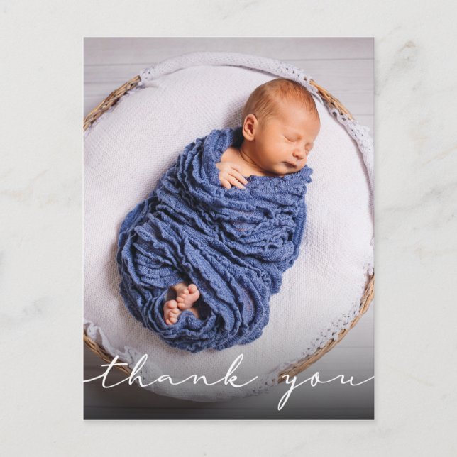 New Baby Birth Announcement Thank You Postcard (Front)