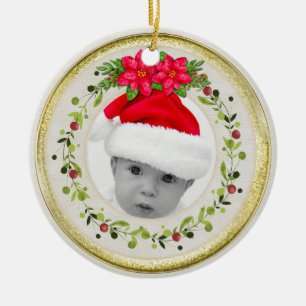 New baby birth stats Christmas, Birth Announcement Ceramic Ornament