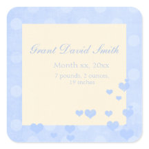 New Baby Boy Announcement Sticker